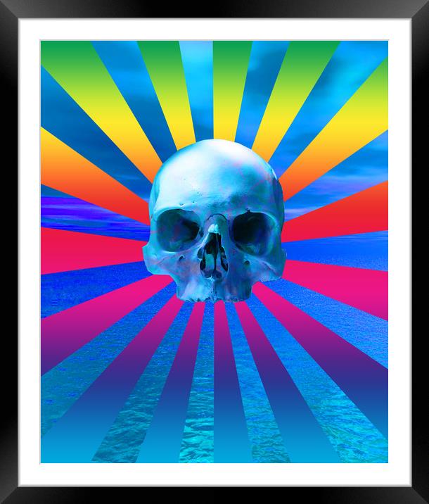 Blue ocean skull Framed Mounted Print by Matthew Lacey