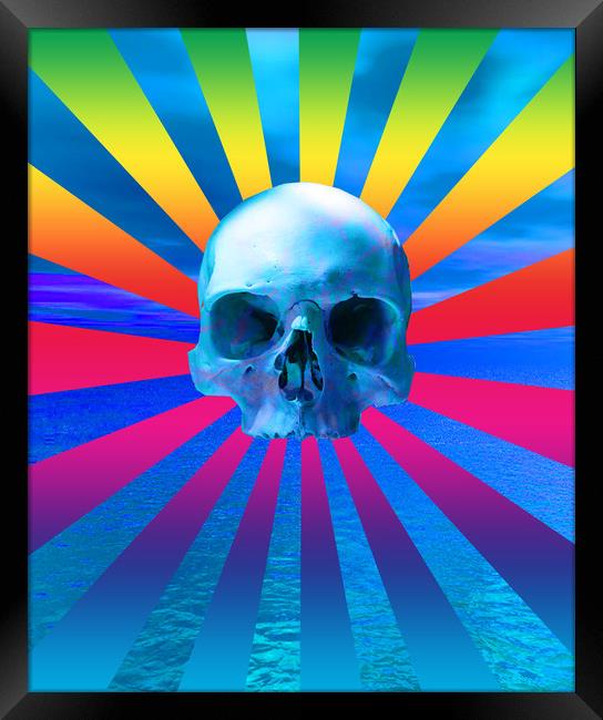 Blue ocean skull Framed Print by Matthew Lacey