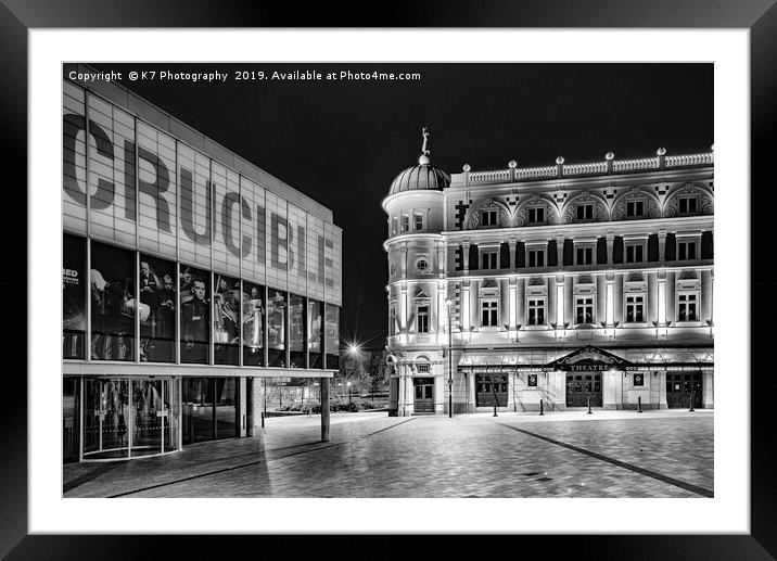 Welcome to Sheffield's Theatre land Framed Mounted Print by K7 Photography