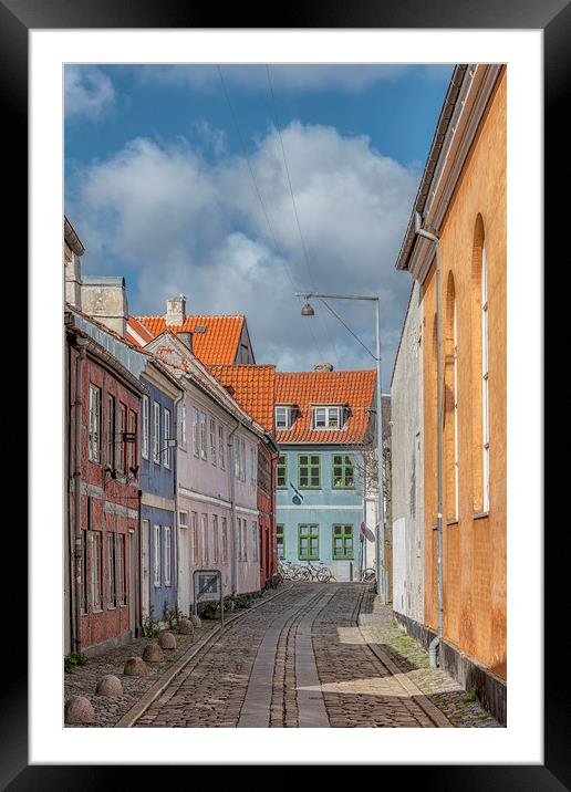 Helsingor Narrow Street View Framed Mounted Print by Antony McAulay