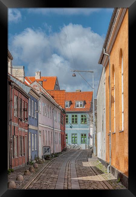 Helsingor Narrow Street View Framed Print by Antony McAulay