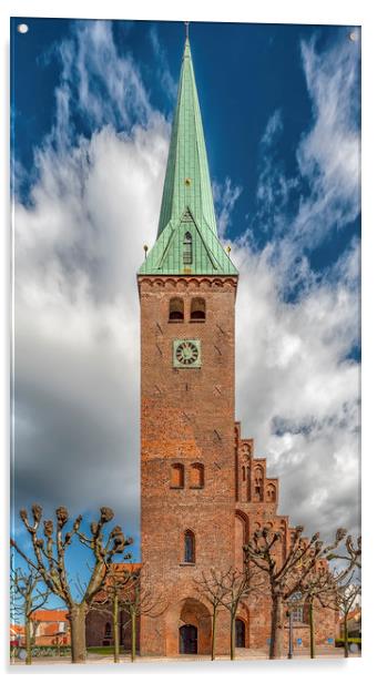 Helsingor Saint Olaf Church Facade Acrylic by Antony McAulay