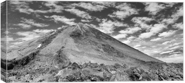 A mono version of Mount Teide Canvas Print by Naylor's Photography