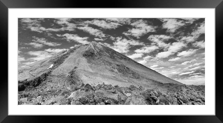A mono version of Mount Teide Framed Mounted Print by Naylor's Photography