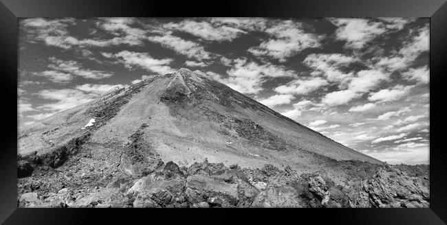 A mono version of Mount Teide Framed Print by Naylor's Photography