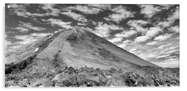 A mono version of Mount Teide Acrylic by Naylor's Photography