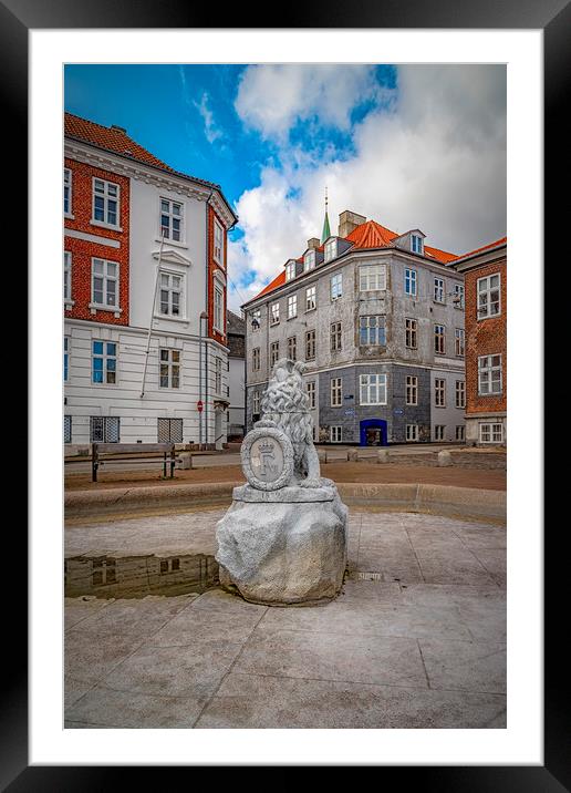 Helsingor Town Square Framed Mounted Print by Antony McAulay