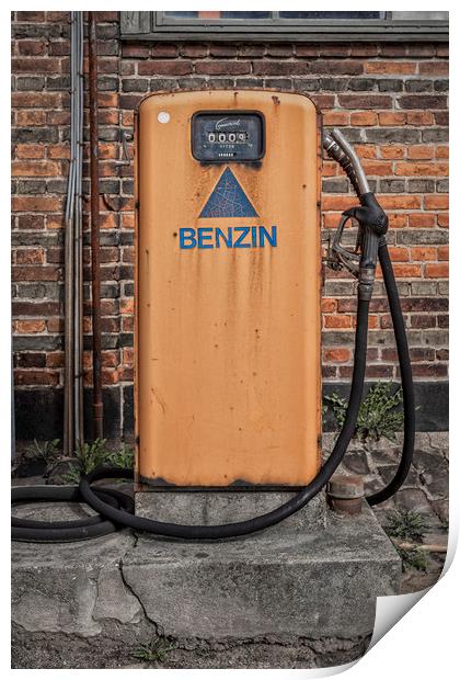 Retro Petrol Pump Print by Antony McAulay