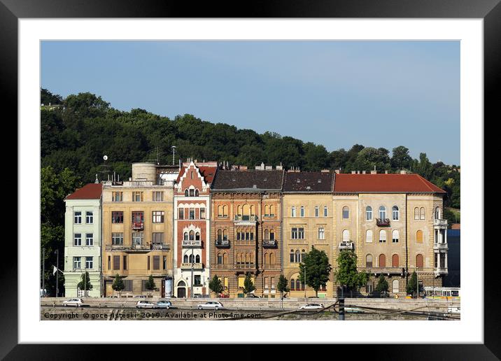old houses on Danube riverside Budapest Framed Mounted Print by goce risteski