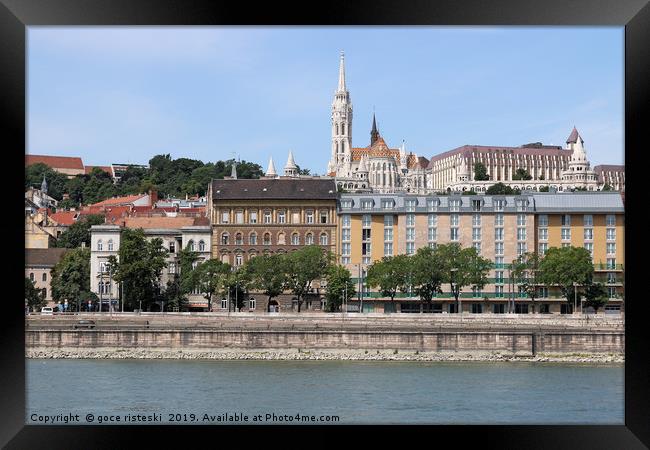 Budapest Danube riverside with Fisherman bastion Framed Print by goce risteski