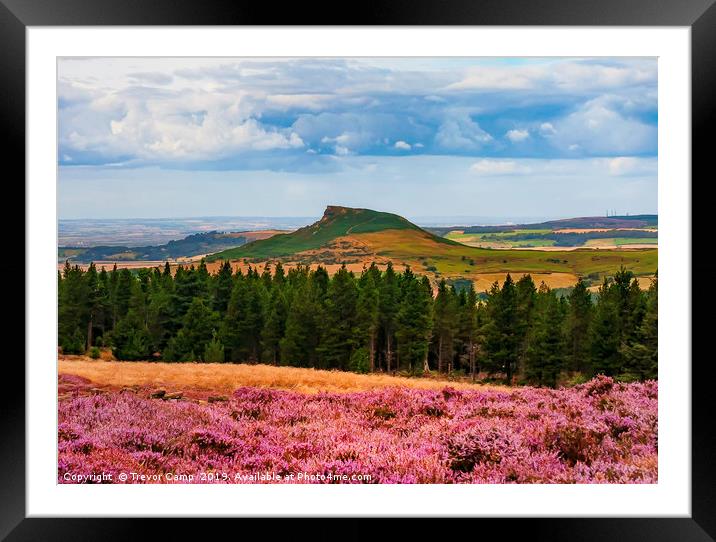 Roseberry Topping - ...Roseberry and Pines Framed Mounted Print by Trevor Camp