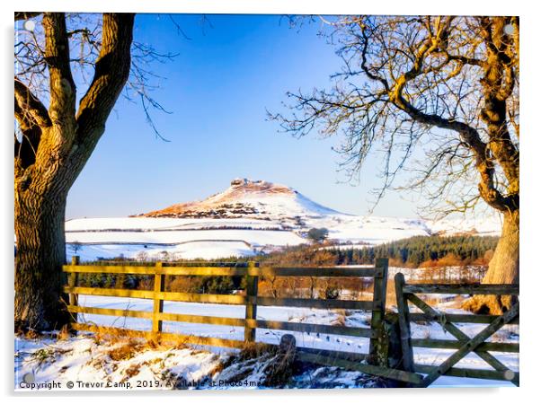 Roseberry Topping - Snow Topping Acrylic by Trevor Camp