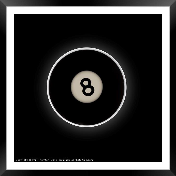 Eight ball eclipse Framed Mounted Print by Phill Thornton