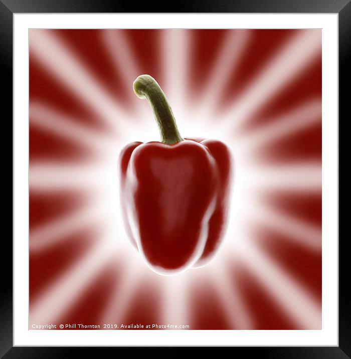 Red pepper Framed Mounted Print by Phill Thornton