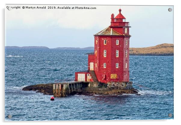 Kjeungskjæret Fyr Lighthouse, Norway Acrylic by Martyn Arnold