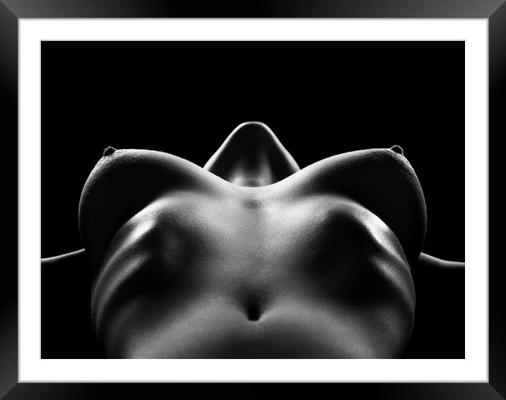 Nude woman bodyscape 29 Framed Mounted Print by Johan Swanepoel