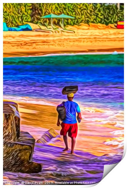 Barbados Beach Art Print by David Pyatt