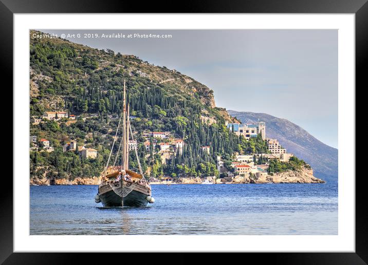 Dubrovnik Pirate Ship Framed Mounted Print by Art G