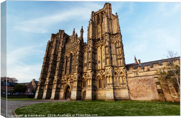 Wells Cathedral in Somerset Canvas Print by Paul Brewer