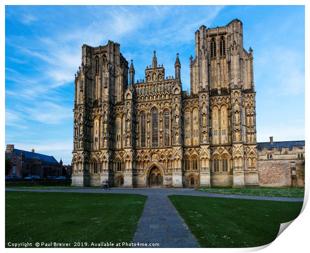 Wells Cathedral Print by Paul Brewer