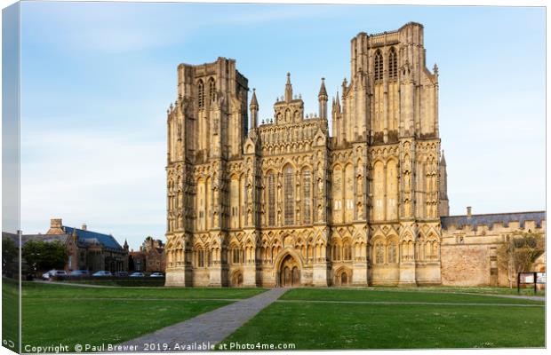 Wells Cathedral Somerset Canvas Print by Paul Brewer