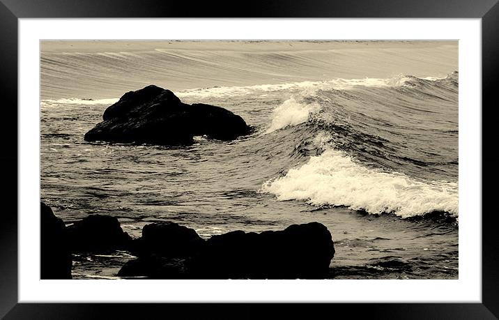 stormy waves Framed Mounted Print by John Black