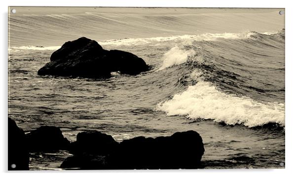 stormy waves Acrylic by John Black