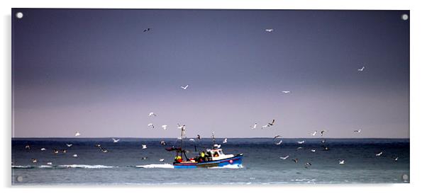 Cornish fishing boat Acrylic by John Black