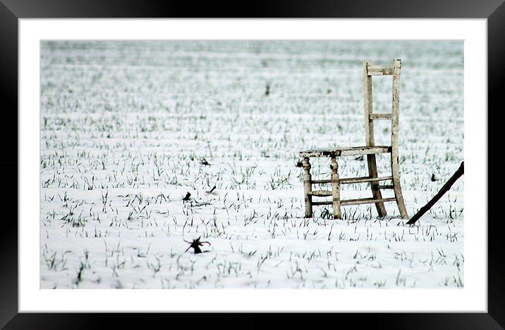 Snow chair Framed Mounted Print by John Black