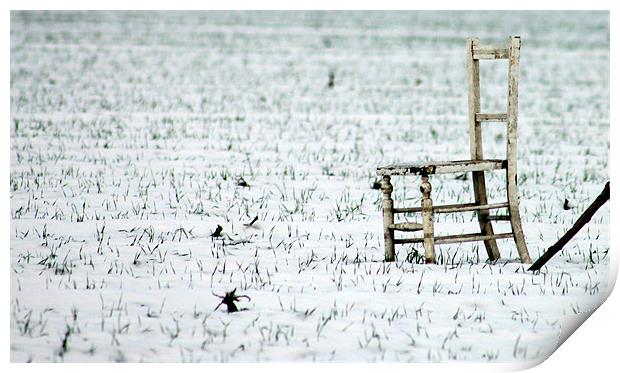 Snow chair Print by John Black