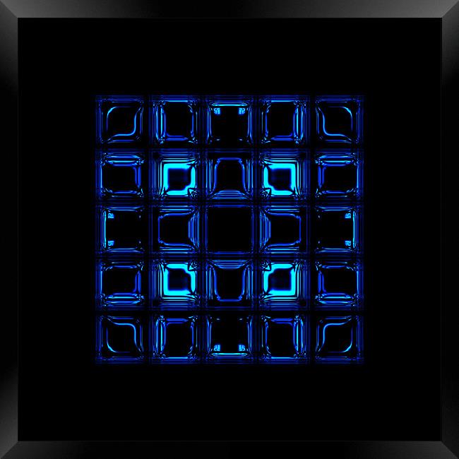 Blue squares Framed Print by Ashley Paddon