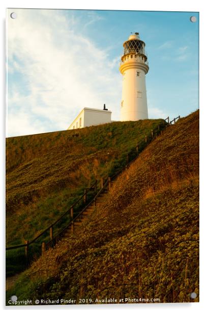 Flamborough Head Lighthouse,  Acrylic by Richard Pinder