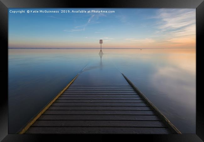 Lytham Jetty Tranquil Sunset Framed Print by Katie McGuinness