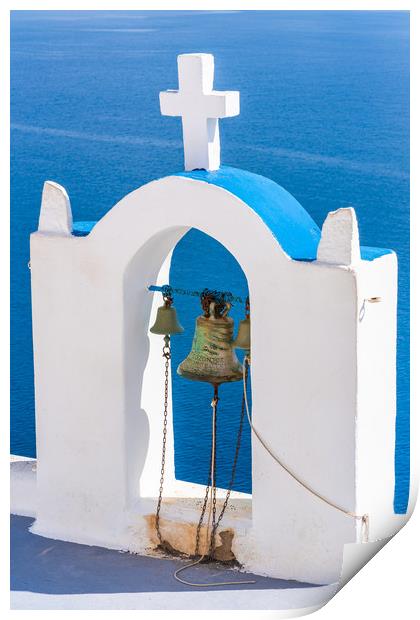 Bells of Santorini Print by Beata Aldridge