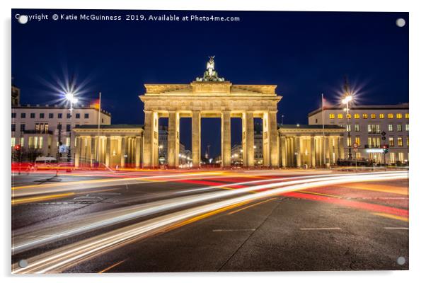 Brandenburg Gate, light trails Acrylic by Katie McGuinness