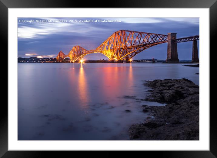 Forth Bridge at night Framed Mounted Print by Katie McGuinness