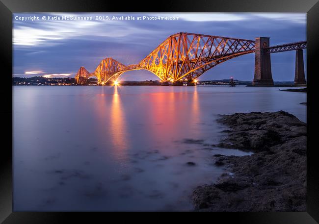 Forth Bridge at night Framed Print by Katie McGuinness