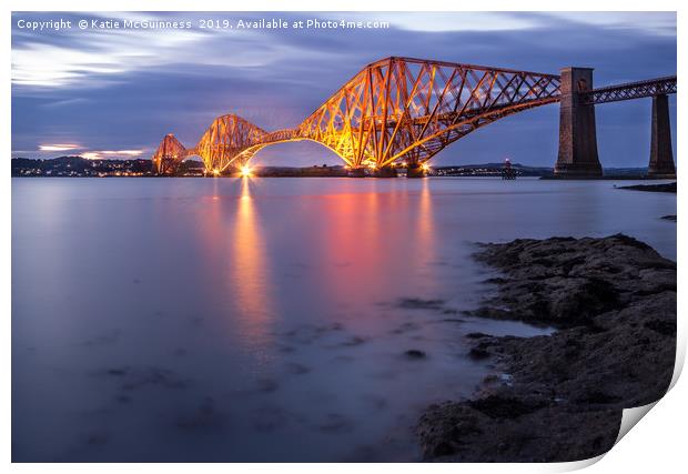 Forth Bridge at night Print by Katie McGuinness
