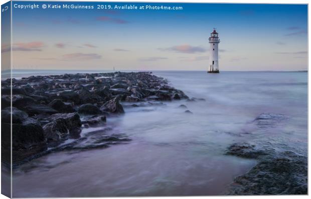 Perch Roch Lighthouse, New Brighton Canvas Print by Katie McGuinness