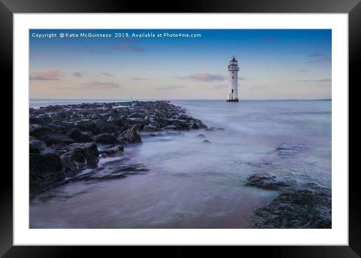 Perch Roch Lighthouse, New Brighton Framed Mounted Print by Katie McGuinness