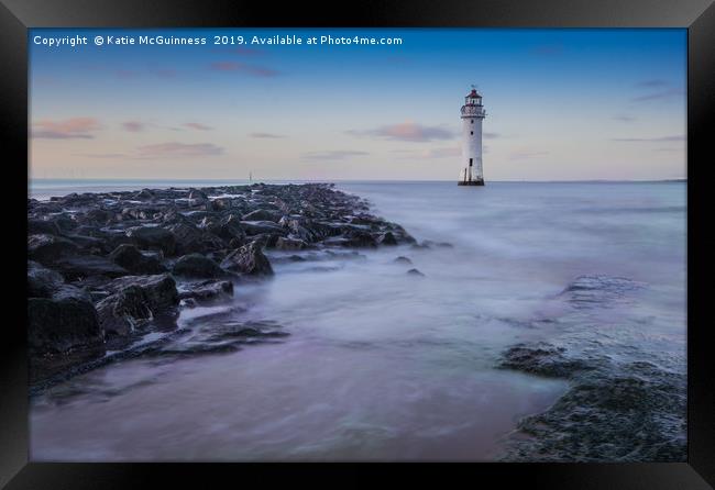 Perch Roch Lighthouse, New Brighton Framed Print by Katie McGuinness