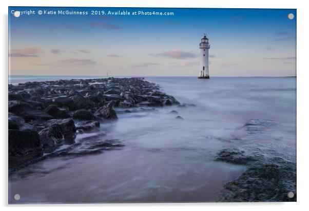 Perch Roch Lighthouse, New Brighton Acrylic by Katie McGuinness