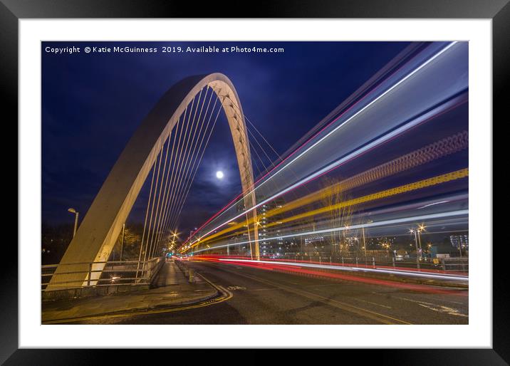Hulme Archway light trails, Manchester Framed Mounted Print by Katie McGuinness