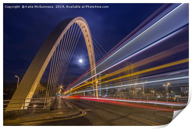 Hulme Archway light trails, Manchester Print by Katie McGuinness