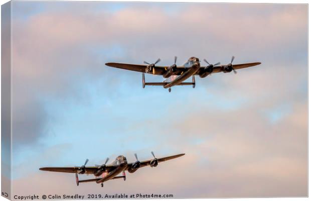 Two Avro Lancasters Canvas Print by Colin Smedley