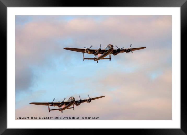 Two Avro Lancasters Framed Mounted Print by Colin Smedley