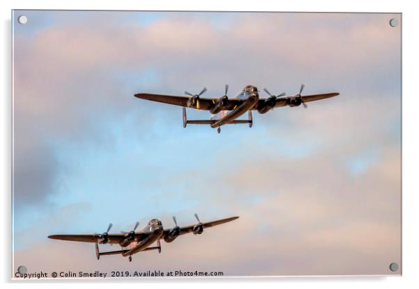 Two Avro Lancasters Acrylic by Colin Smedley