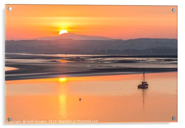 Morecambe Bay Sunrise Acrylic by Keith Douglas