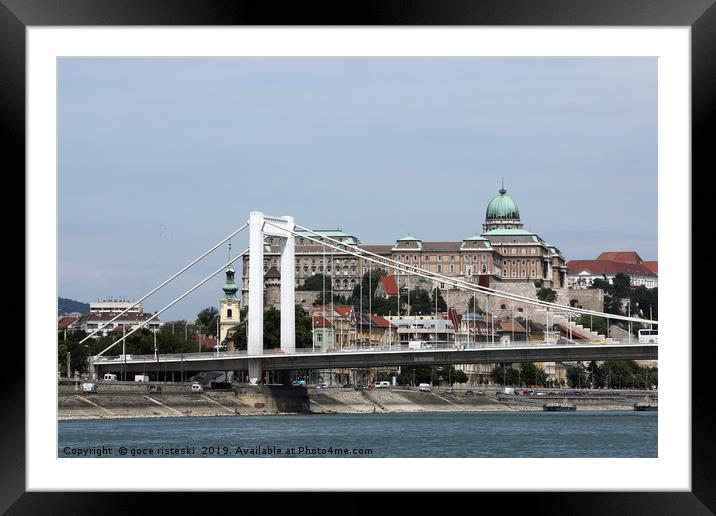 Elisabeth bridge on Danube river Budapest Framed Mounted Print by goce risteski