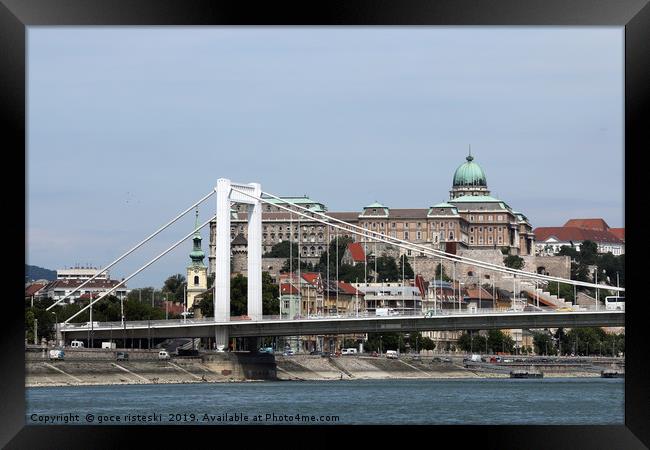 Elisabeth bridge on Danube river Budapest Framed Print by goce risteski